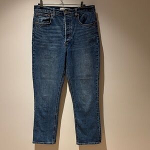 Denim Forum Women's Straight Jeans in Blue